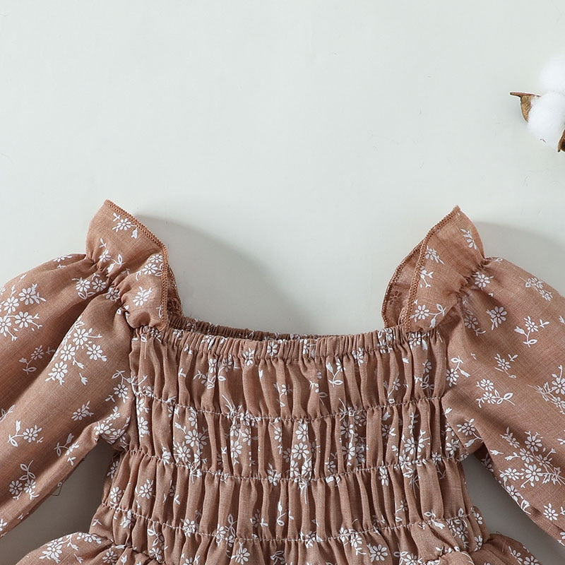 -ベビー フラワー フリル 長袖 スカート ロンパース - mamahalo shop - 長袖ロンパース -  べビー服 - 子供服 - 男の子 - 女の子