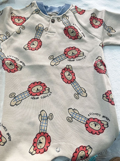 -ベビー ニット ロンパース フラワー アーガイル ミーアキャット ライオン くま - mamahalo shop - 長袖ロンパース -  べビー服 - 子供服 - 男の子 - 女の子