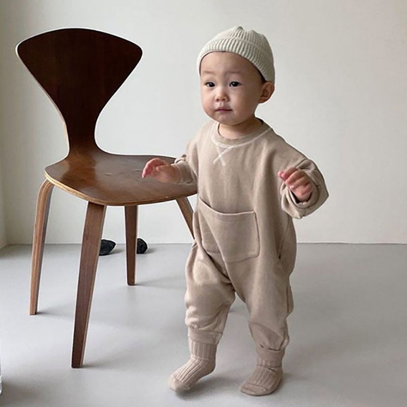 -ベビー 長袖 裏起毛 ジャンプスーツ ロンパース - mamahalo shop - 長袖ロンパース -  べビー服 - 子供服 - 男の子 - 女の子