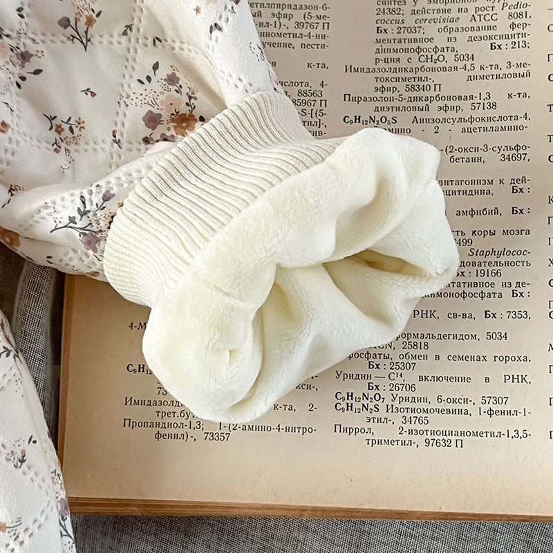 -ベビー キルティング レース フリル ジャンプスーツ ロンパース 帽子 セット - mamahalo shop - アウタージャンプスーツ -  べビー服 - 子供服 - 男の子 - 女の子