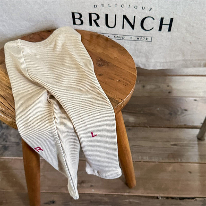 -キッズ RL ロゴ リブ レギンス パンツ 4687B - mamahalo shop - レギンスパンツ -  べビー服 - 子供服 - 男の子 - 女の子