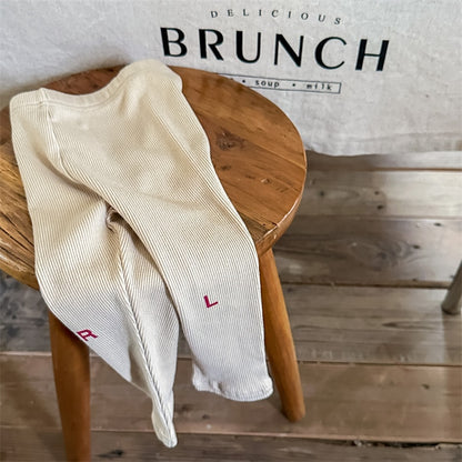 -キッズ RL ロゴ リブ レギンス パンツ 4687B - mamahalo shop - レギンスパンツ -  べビー服 - 子供服 - 男の子 - 女の子