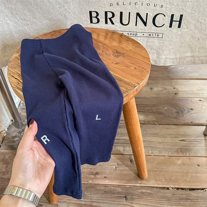 -キッズ RL ロゴ リブ レギンス パンツ 4687B - mamahalo shop - レギンスパンツ -  べビー服 - 子供服 - 男の子 - 女の子