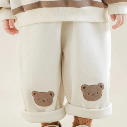 -キッズ くま ベア ボーダー 無地 トップス パンツ - mamahalo shop - ロングパンツ・スウェットパンツ -  べビー服 - 子供服 - 男の子 - 女の子
