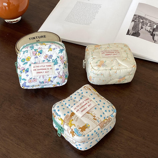 -キルティング ミニ ポーチ 象 ぞう フラワー ママバッグ - mamahalo shop - マザーズバッグ -  べビー服 - 子供服 - 男の子 - 女の子