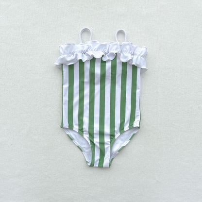 -キッズ 水着 ストライプ ボーイズセット フリル ワンピース ツーピース スイムウェア リンク 兄弟 姉妹 お揃い コーデ【mh0000845】 - mamahalo shop - ベビー用水着 -  べビー服 - 子供服 - 男の子 - 女の子