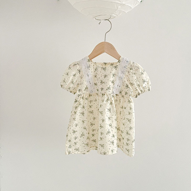 -ベビー フラワー 刺繍 半袖 ノースリーブ ロンパース ブルマパンツ 半袖 ブラウス トップス【mh0001513】 - mamahalo shop - ノースリーブロンパース -  べビー服 - 子供服 - 男の子 - 女の子