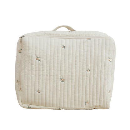 -キルティング 刺繍 おむつポーチ ママバッグ 鞄 くま ベア オリーブ チューリップ チェリー りす【mh0001464】 - mamahalo shop - おむつポーチ -  べビー服 - 子供服 - 男の子 - 女の子