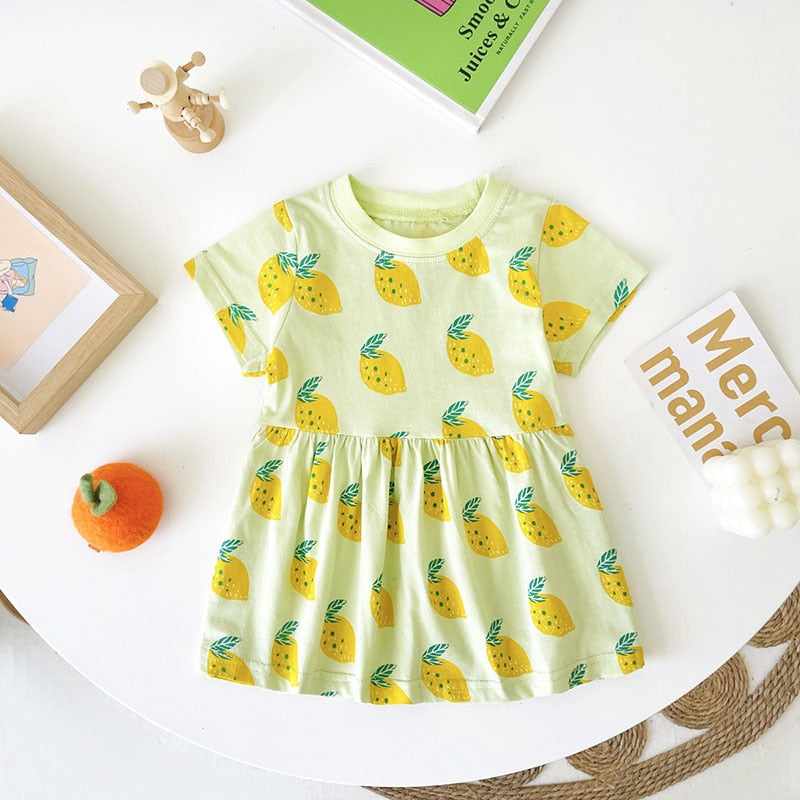 -ベビー キッズ バナナ レモン チェリー 半袖 ワンピース - mamahalo shop - 半袖ワンピース -  べビー服 - 子供服 - 男の子 - 女の子
