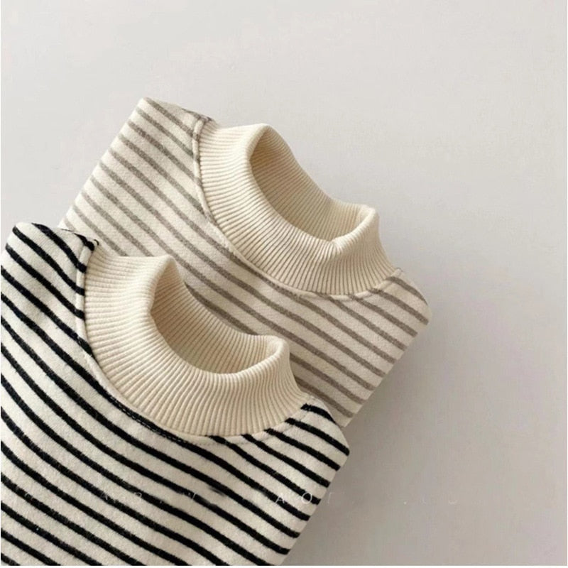 -ベビー キッズ ボーダー 裏フリース スウェット トップス トレーナー - mamahalo shop - トレーナー・フーディ -  べビー服 - 子供服 - 男の子 - 女の子