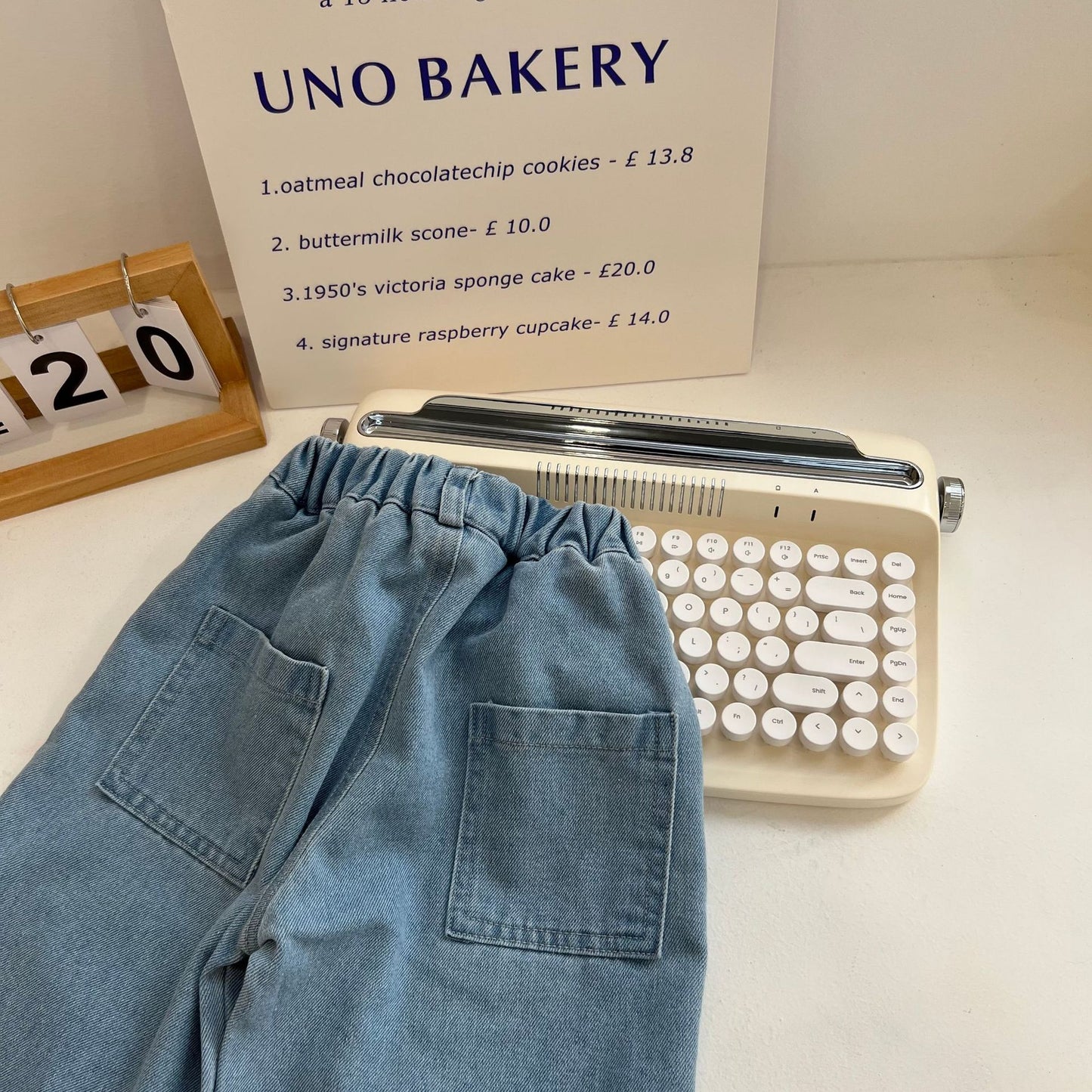 -キッズ デニム ワイド ストレート パンツ ジーンズ - mamahalo shop - デニムパンツ -  べビー服 - 子供服 - 男の子 - 女の子