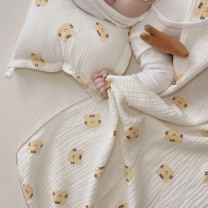 -ベビー キッズ ダブルガーゼ サマー ブランケット 枕 ピロー【mh0001447】 - mamahalo shop - ベビー寝具 -  べビー服 - 子供服 - 男の子 - 女の子