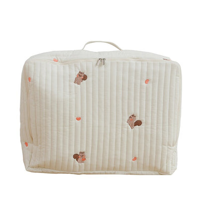 -キルティング 刺繍 おむつポーチ ママバッグ 鞄 くま ベア オリーブ チューリップ チェリー りす【mh0001464】 - mamahalo shop - おむつポーチ -  べビー服 - 子供服 - 男の子 - 女の子