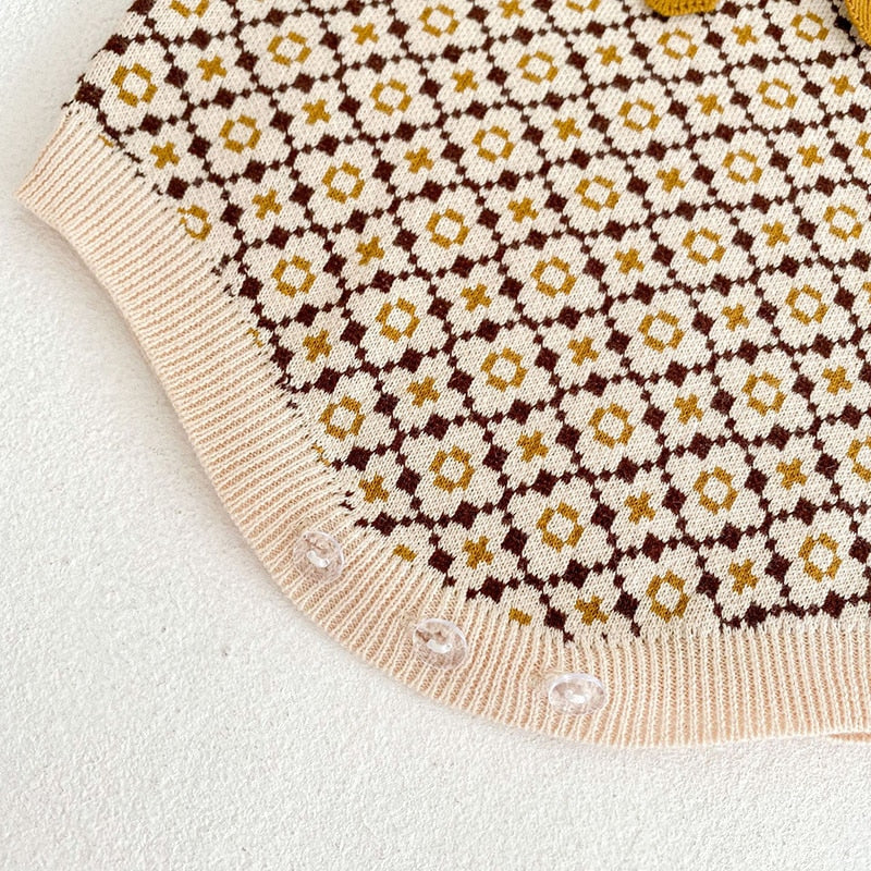 -ベビー ニット 北欧風 サスペンダー ロンパース - mamahalo shop - ノースリーブロンパース -  べビー服 - 子供服 - 男の子 - 女の子