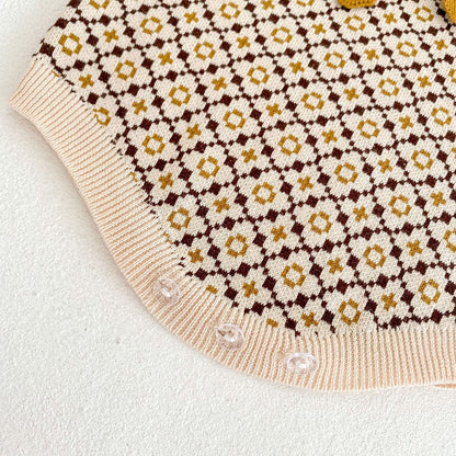 -ベビー ニット 北欧風 サスペンダー ロンパース - mamahalo shop - ノースリーブロンパース -  べビー服 - 子供服 - 男の子 - 女の子