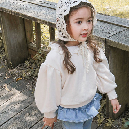 -キッズ レース フリル スウェット シャツ パンツ【mh0001053】 - mamahalo shop - 長袖シャツ・ブラウス -  べビー服 - 子供服 - 男の子 - 女の子