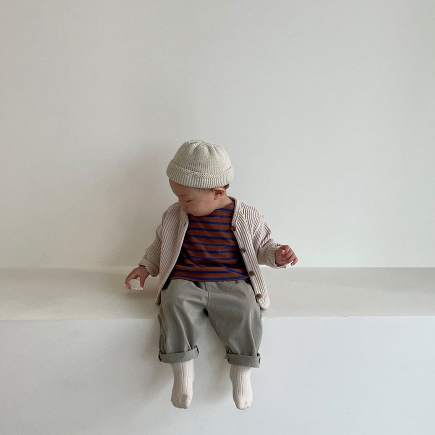 ベビー ワッフル ニット カーディガン 4284B - mamahalo shop - カーディガン・パーカー - ベビー服 - 子供服 - 男の子 - 女の子