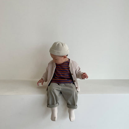 ベビー ワッフル ニット カーディガン 4284B - mamahalo shop - カーディガン・パーカー - ベビー服 - 子供服 - 男の子 - 女の子