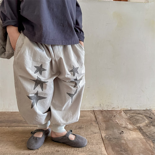 -キッズ 星 スター ルーズ ハーレム パンツ【mh0001217】 - mamahalo shop - ロングパンツ・スウェットパンツ -  べビー服 - 子供服 - 男の子 - 女の子