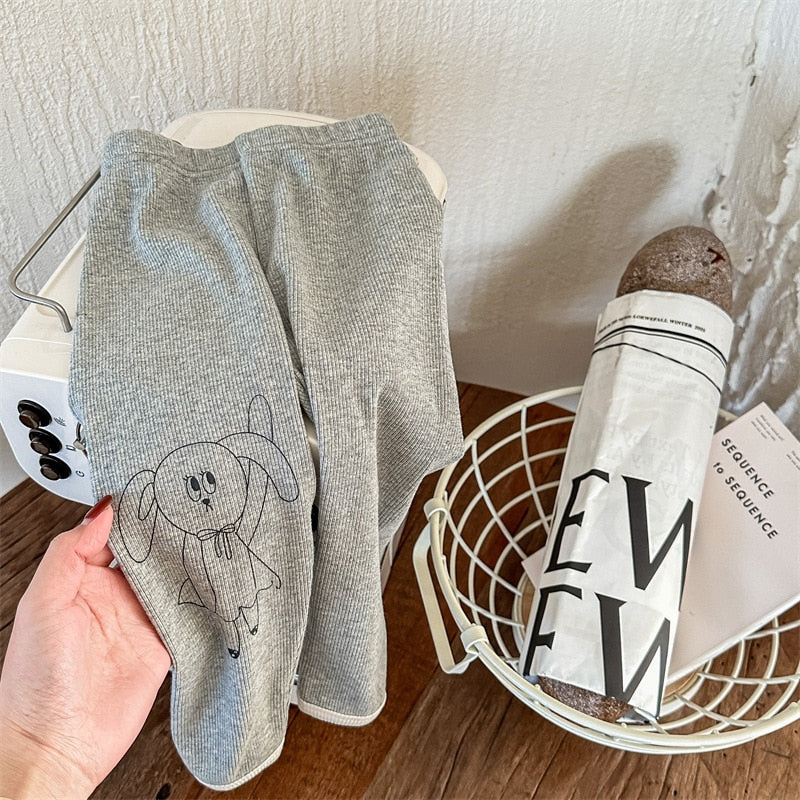 -キッズ うさぎ ラビット バニー プリント レギンス パンツ - mamahalo shop - レギンスパンツ -  べビー服 - 子供服 - 男の子 - 女の子