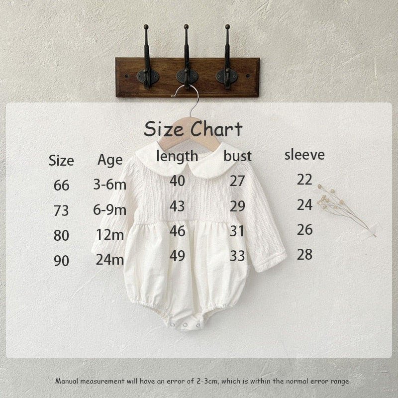 -ベビー ドッキング 丸襟 長袖 ロンパース ワンピース リンクコーデ 姉妹 お揃い - mamahalo shop - 長袖ワンピース -  べビー服 - 子供服 - 男の子 - 女の子