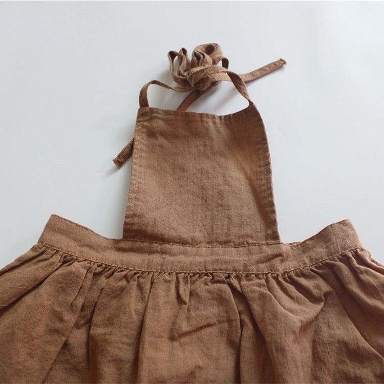 -キッズ ノースリーブ エプロン ドレス ワンピース - mamahalo shop - ノースリーブワンピース -  べビー服 - 子供服 - 男の子 - 女の子