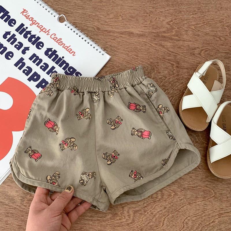 キッズ くま ベア ショートパンツ トラックパンツ - mamahalo shop - ハーフパンツ・ショートパンツ - ベビー服 - 子供服 - 男の子 - 女の子