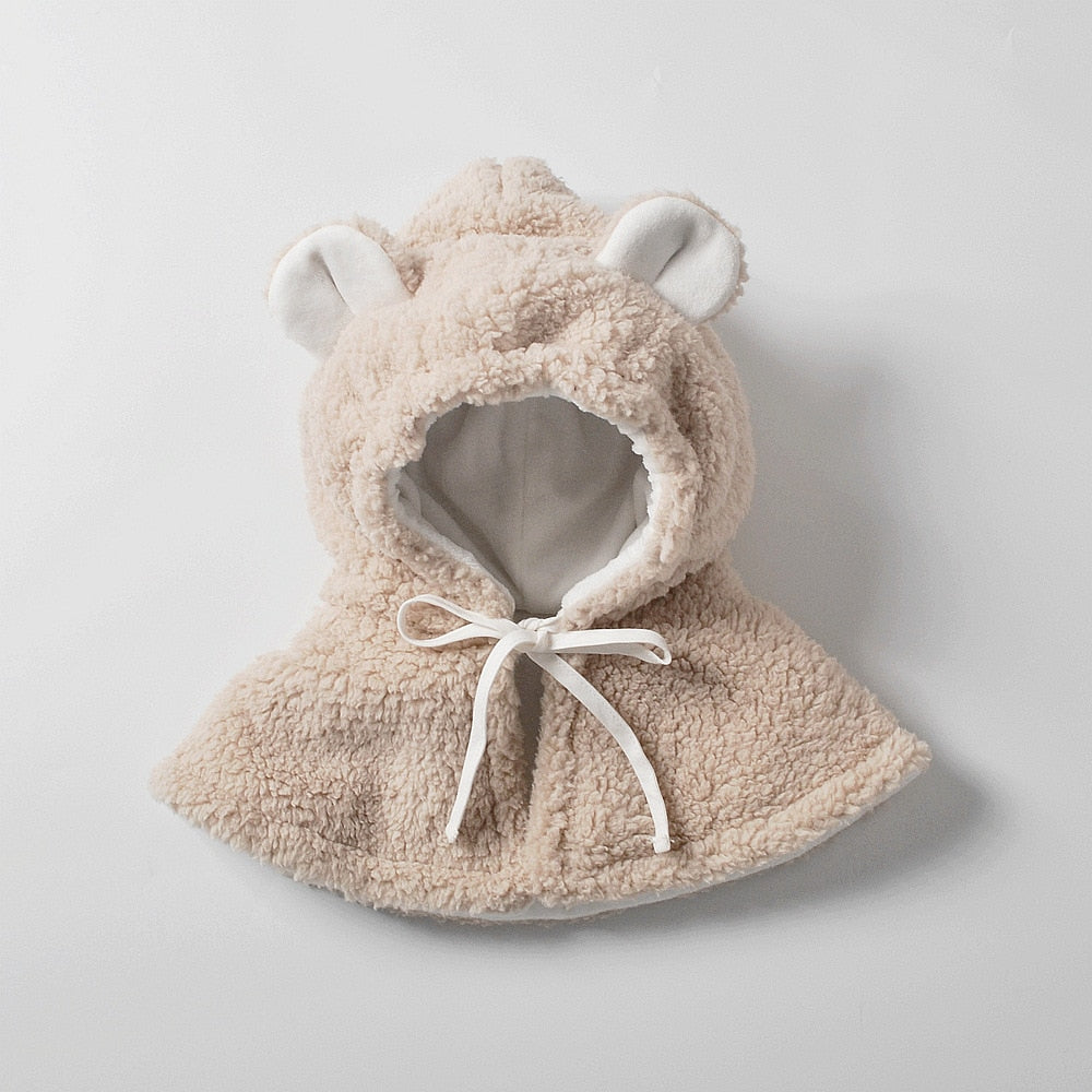 -ベビー くま耳 フーディ フリース 帽子 ポンチョ【mh0001077】 - mamahalo shop - ベビー用帽子 -  べビー服 - 子供服 - 男の子 - 女の子