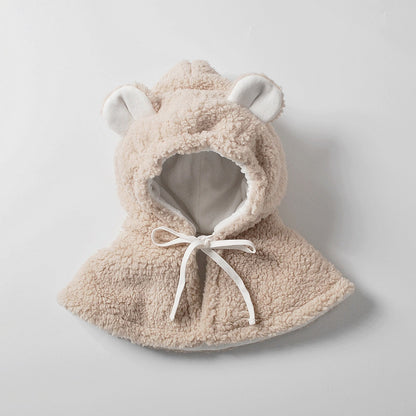 -ベビー くま耳 フーディ フリース 帽子 ポンチョ【mh0001077】 - mamahalo shop - ベビー用帽子 -  べビー服 - 子供服 - 男の子 - 女の子