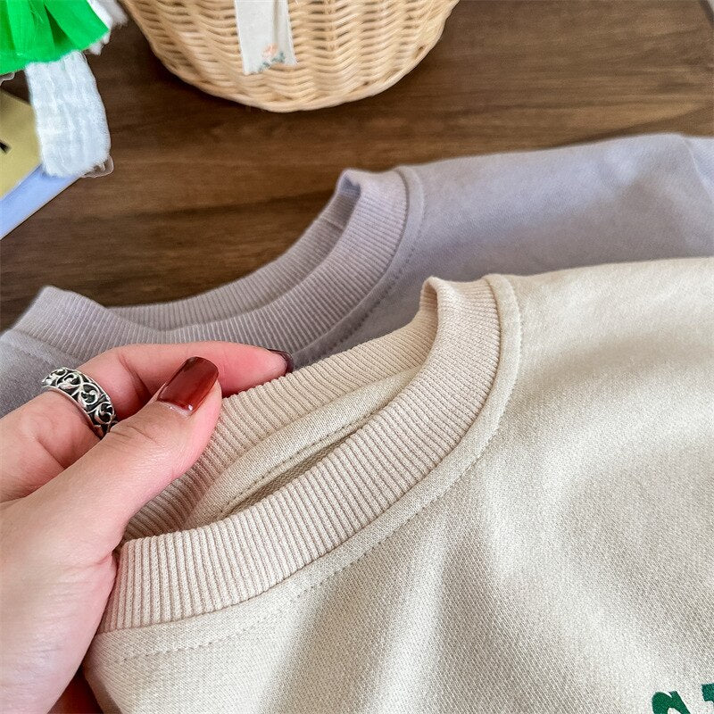 -キッズトップスくまベアプリント長袖スウェットTシャツ 2カラー【mh0001230】 - mamahalo shop - 長袖Tシャツ -  べビー服 - 子供服 - 男の子 - 女の子