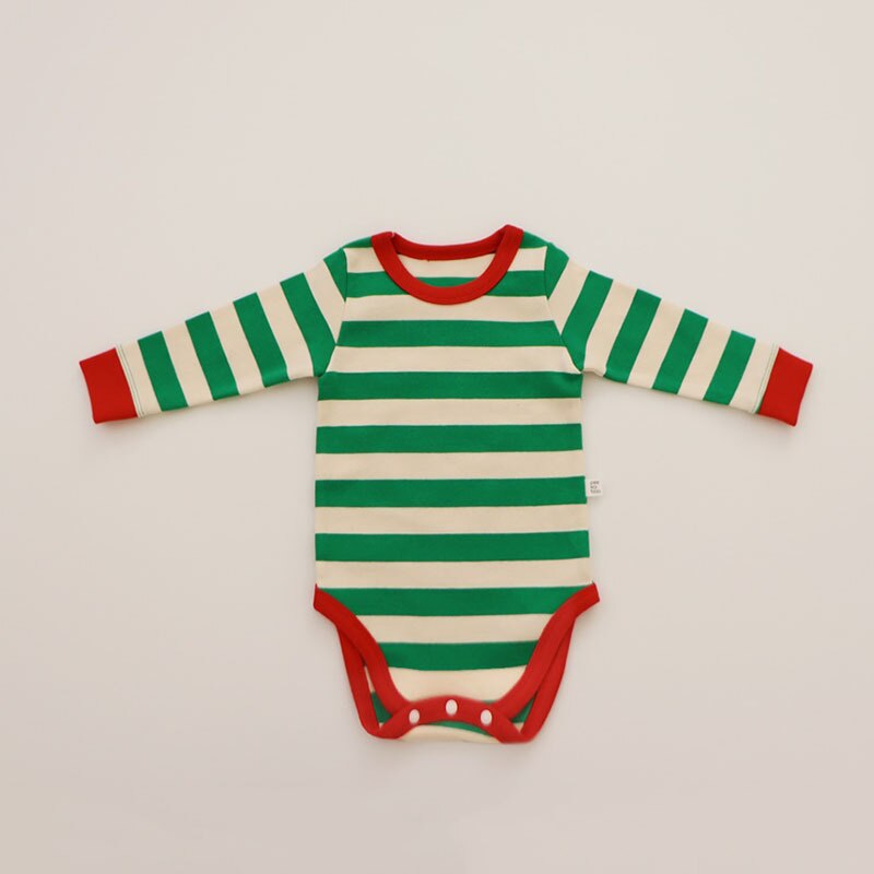 -ベビー ボーダー セットアップ 長袖 ロンパース パンツ - mamahalo shop - ロンパースセットアップ -  べビー服 - 子供服 - 男の子 - 女の子
