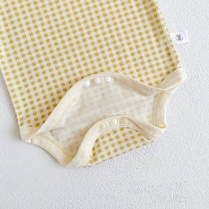 -ベビー ギンガム チェック ノースリーブ キャミソール ベーシック ロンパース - mamahalo shop - タンクトップ・キャミソール・ノースリーブトップス -  べビー服 - 子供服 - 男の子 - 女の子