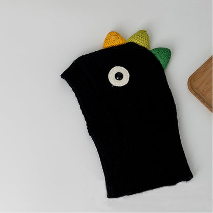 -キッズ ニット ダイナソー 恐竜 フーディ フード ケープ スカーフ キャップ 帽子 - mamahalo shop - ベビー用帽子 -  べビー服 - 子供服 - 男の子 - 女の子