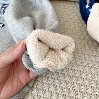 -キッズ セットアップ 裏フリース レターロゴ スウェット トレーナー パンツ - mamahalo shop - 長袖セットアップ -  べビー服 - 子供服 - 男の子 - 女の子