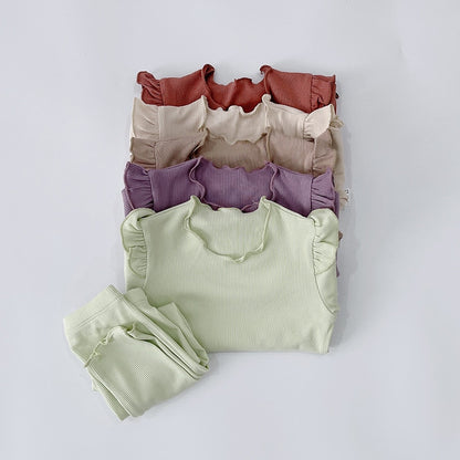 -キッズ フリル 長袖 パジャマ セット - mamahalo shop - 長袖パジャマ -  べビー服 - 子供服 - 男の子 - 女の子