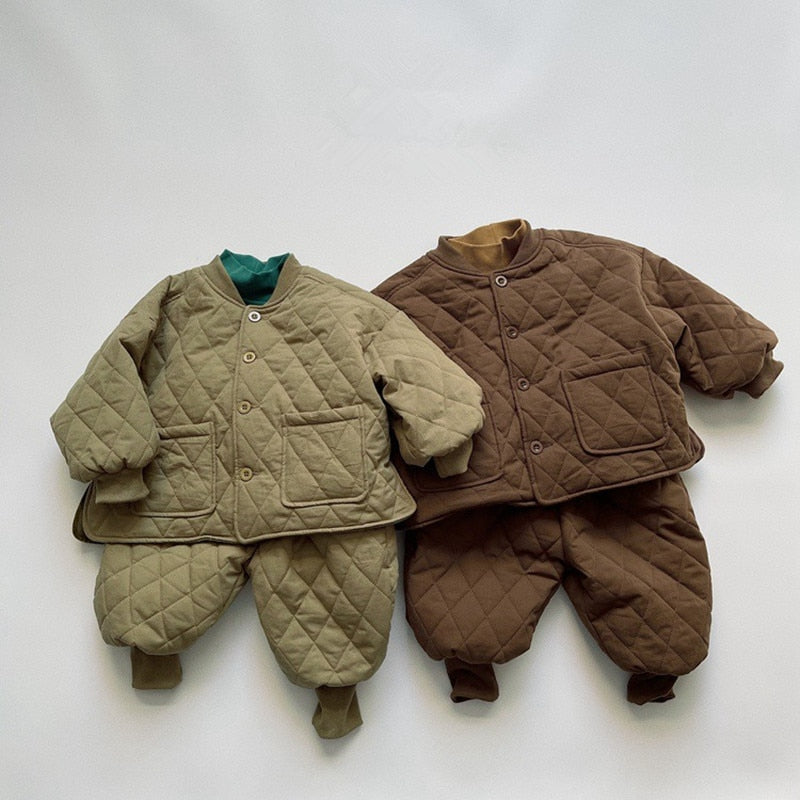 -キッズ キルティング ジャケット パンツ - mamahalo shop - ショートコート・ジャケット・ジャンパー -  べビー服 - 子供服 - 男の子 - 女の子