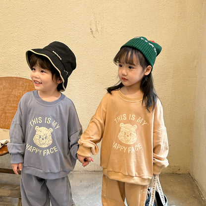 -キッズ くま ベア セットアップ スウェット トレーナー トップス パンツ - mamahalo shop - 長袖セットアップ -  べビー服 - 子供服 - 男の子 - 女の子