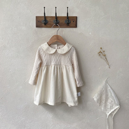 -ベビー ドッキング 丸襟 長袖 ロンパース ワンピース リンクコーデ 姉妹 お揃い - mamahalo shop - 長袖ワンピース -  べビー服 - 子供服 - 男の子 - 女の子