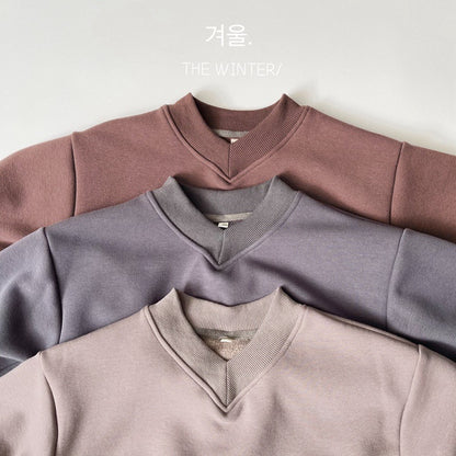 -キッズ 裏フリース スウェット Vネック トレーナー パンツ【mh0001056】 - mamahalo shop - トレーナー・フーディ -  べビー服 - 子供服 - 男の子 - 女の子