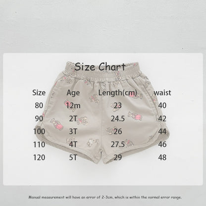 キッズ くま ベア ショートパンツ トラックパンツ - mamahalo shop - ハーフパンツ・ショートパンツ - ベビー服 - 子供服 - 男の子 - 女の子