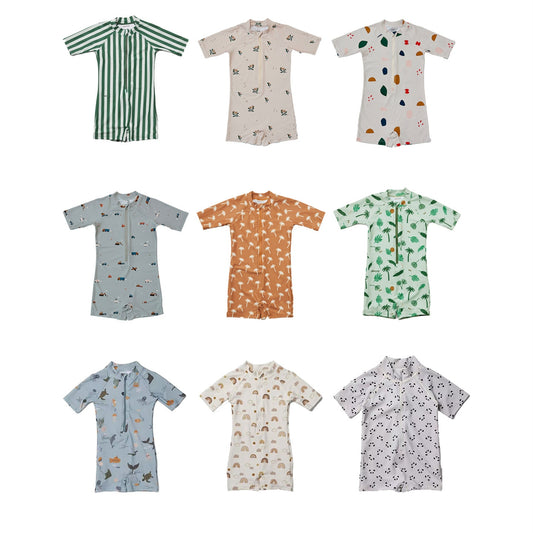 -キッズ ボーイズ 水着 セット 長袖 トップス パンツ ラッシュガード スイムウェア 帽子 セット【mh0001541】 - mamahalo shop - ベビー用水着 -  べビー服 - 子供服 - 男の子 - 女の子