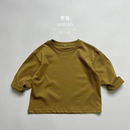 -キッズ シンプル ベーシック 長袖 Tシャツ トップス【mh0001232】 - mamahalo shop - 長袖Tシャツ -  べビー服 - 子供服 - 男の子 - 女の子