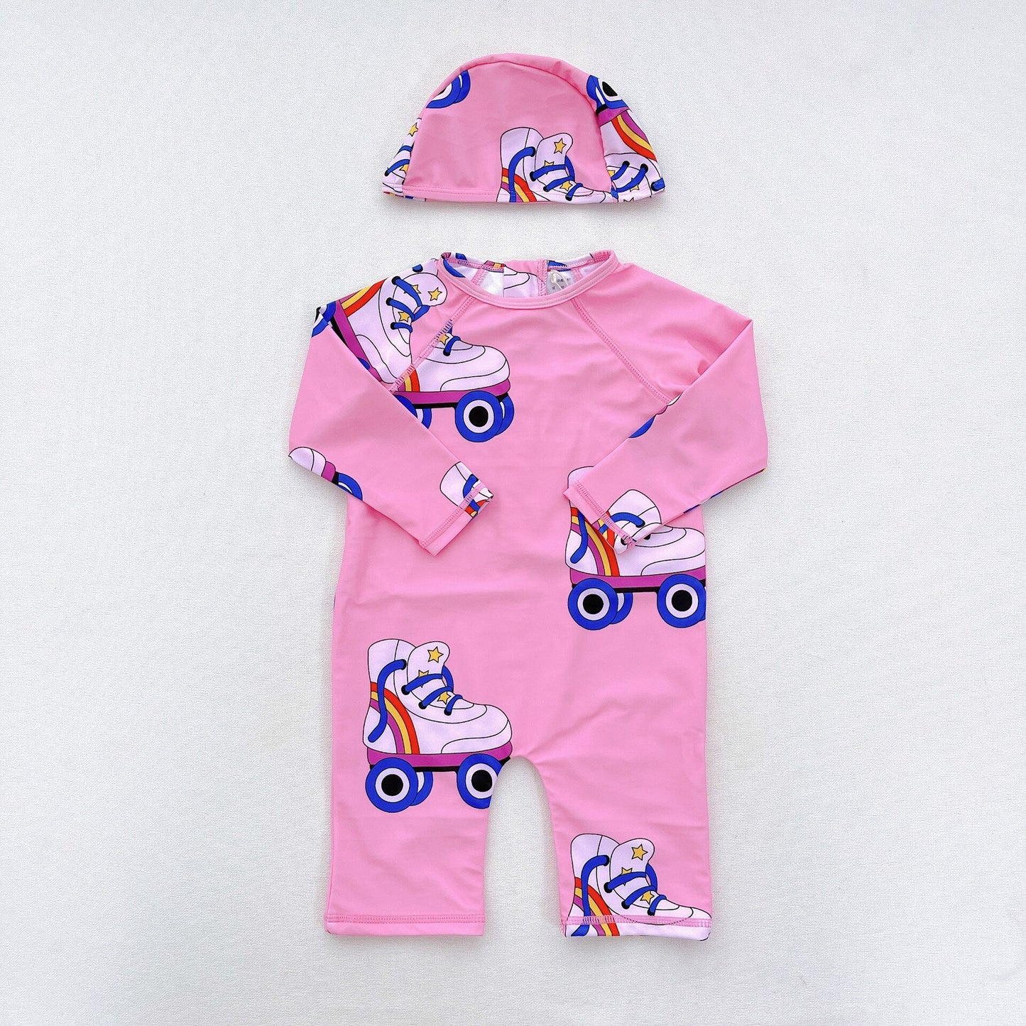 -キッズ 水着 長袖 ラッシュガード 帽子 セット スイムウェア【mh0001893】 - mamahalo shop - ベビー用水着 -  べビー服 - 子供服 - 男の子 - 女の子