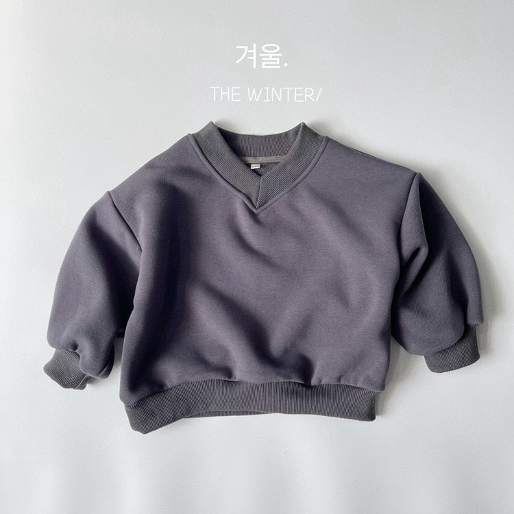 -キッズ 裏フリース スウェット Vネック トレーナー パンツ【mh0001056】 - mamahalo shop - トレーナー・フーディ -  べビー服 - 子供服 - 男の子 - 女の子