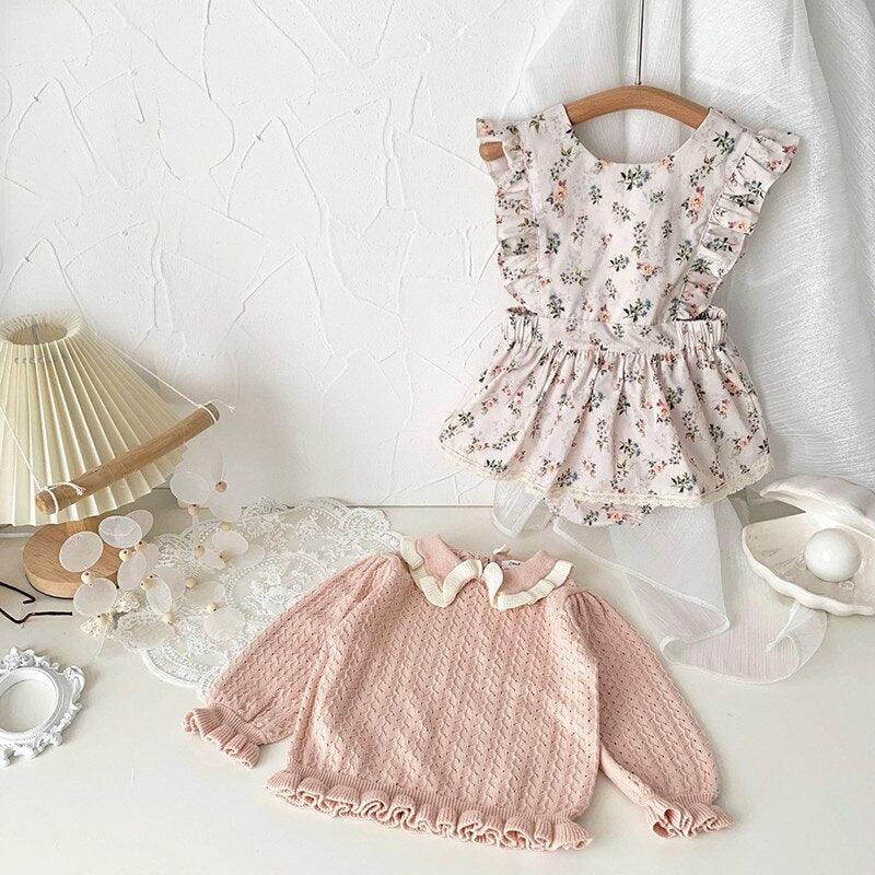 -ベビー キッズ フラワー ノースリーブ スカート ロンパース【mh0001220】 - mamahalo shop - ノースリーブロンパース -  べビー服 - 子供服 - 男の子 - 女の子