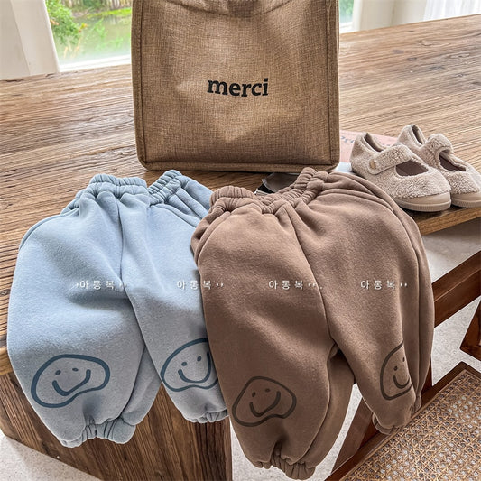 -キッズ フリース スマイル スウェット パンツ - mamahalo shop - ロングパンツ・スウェットパンツ -  べビー服 - 子供服 - 男の子 - 女の子