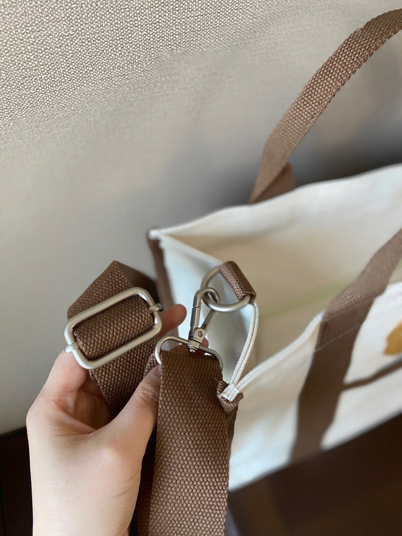 -キャンバス 刺繍 くま ベア トートバッグ ショルダーバッグ ママバッグ 鞄 - mamahalo shop - マザーズバッグ -  べビー服 - 子供服 - 男の子 - 女の子