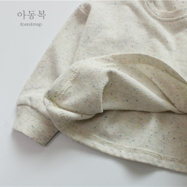 -キッズ シンプル カラーネップ 長袖 スウェットシャツ Tシャツ トップス - mamahalo shop - 長袖Tシャツ -  べビー服 - 子供服 - 男の子 - 女の子