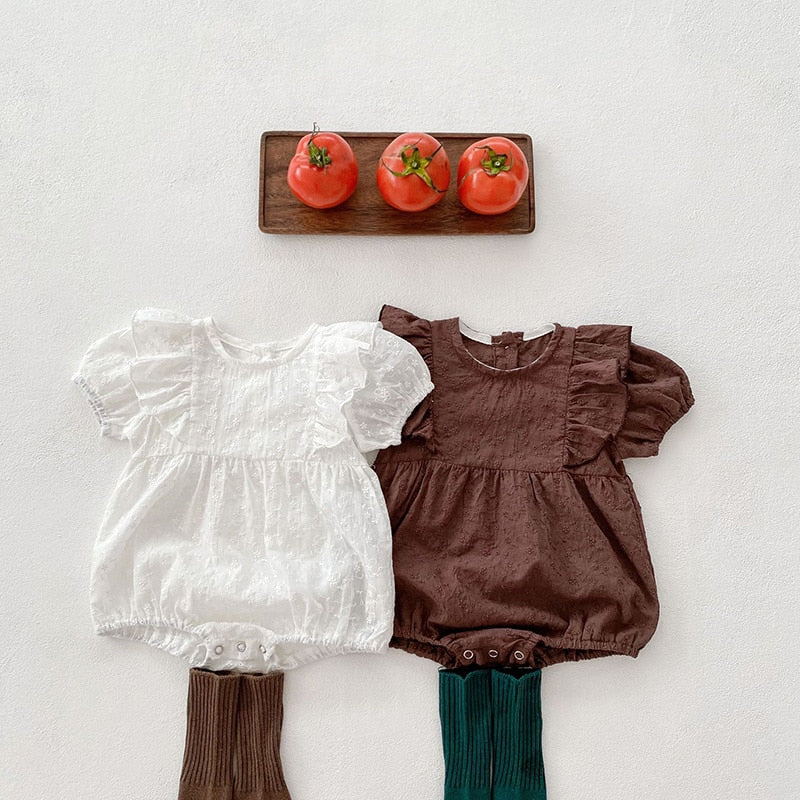 -ベビー レース フリル 半袖 ロンパース【mh0001660】 - mamahalo shop - 半袖ロンパース -  べビー服 - 子供服 - 男の子 - 女の子