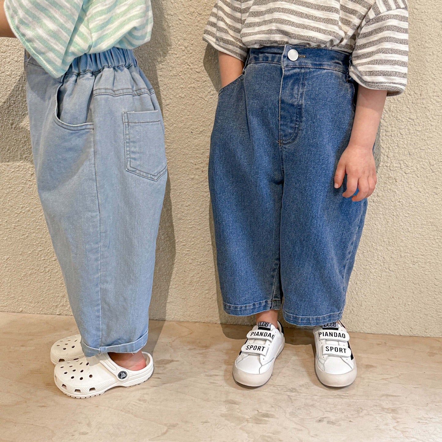 -キッズ デニム ルーズ パンツ ズボン ジーンズ - mamahalo shop - ロングパンツ・スウェットパンツ -  べビー服 - 子供服 - 男の子 - 女の子